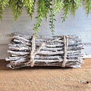 Flocked Glitter Twig Bundle Christmas Holiday Farmhouse Decoration